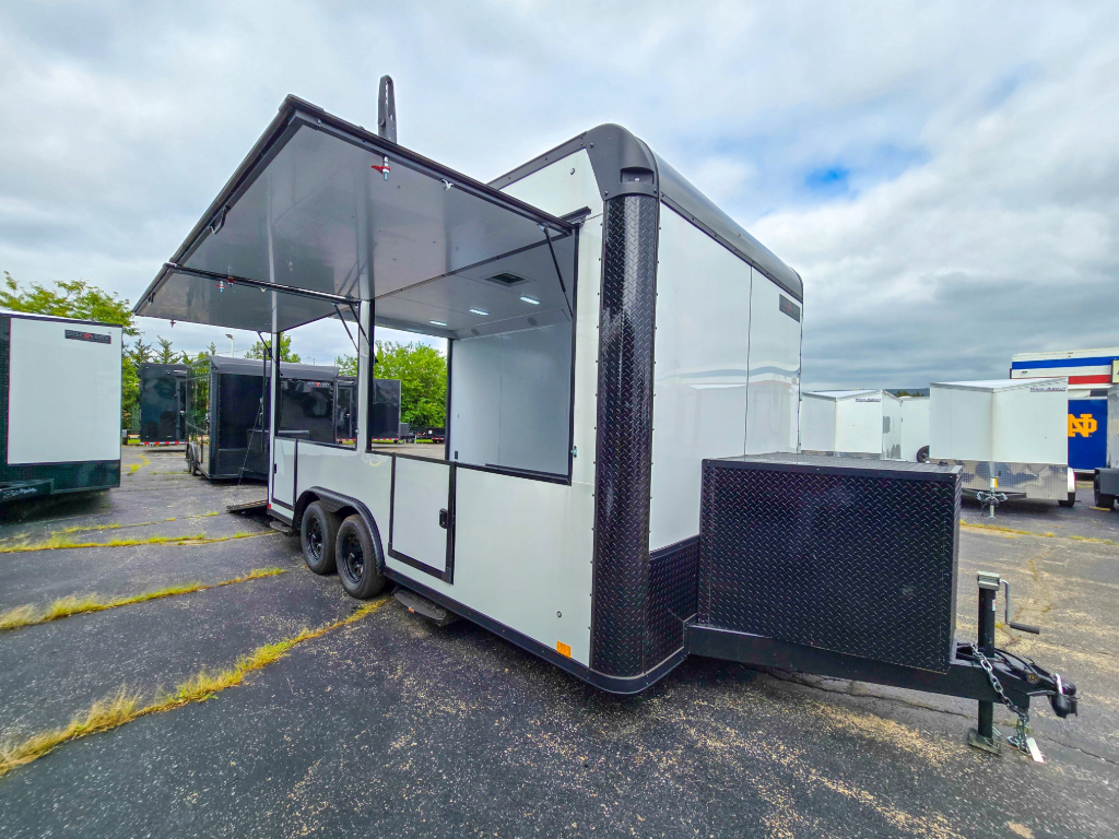 8.5'x16' Discovery Dutch Door vending Trailer white